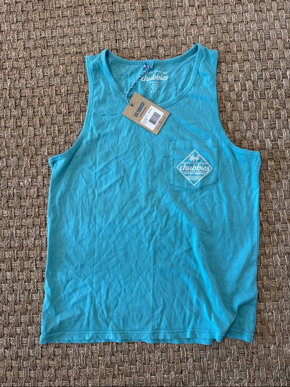 Chubbies Aqua Pocket Logo Tank